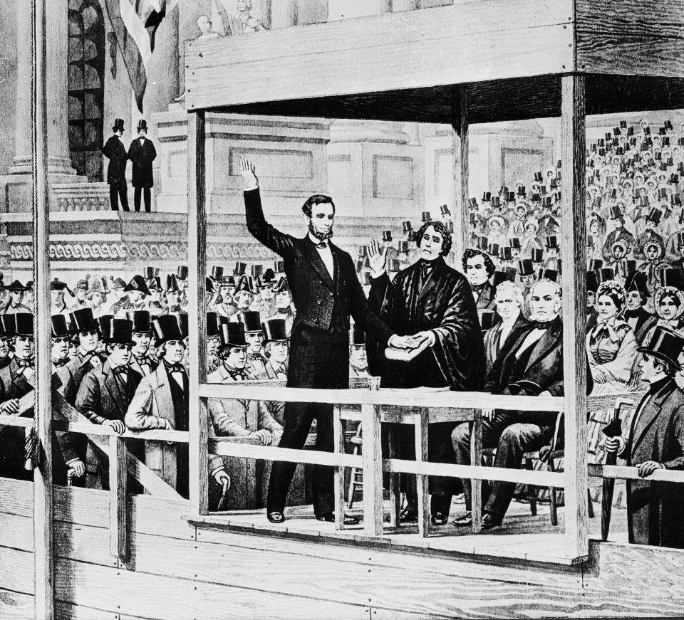 Abraham Lincoln on March 4, 1861, in Washington, D.C.