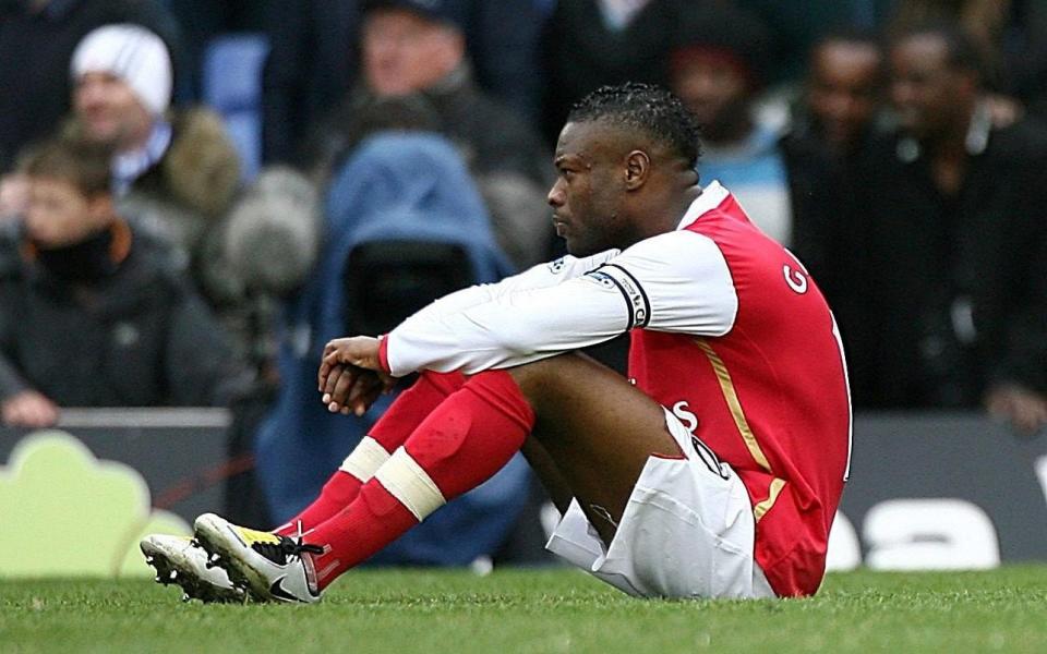 William Gallas after Arsenal's 2-2 draw at Birmingham in 2008 - Arsenal are in danger of one of the all-time Premier League title chokes - PA/Nick Potts