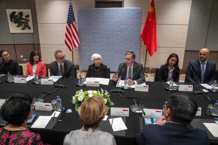 Janet Yellen in Beijing (Mark Schiefelbein / AP)