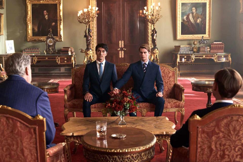 <p>Jonathan Prime/Prime Video</p> Taylor Zakhar Perez and Nicholas Galitzine in "Red, White & Royal Blue" 