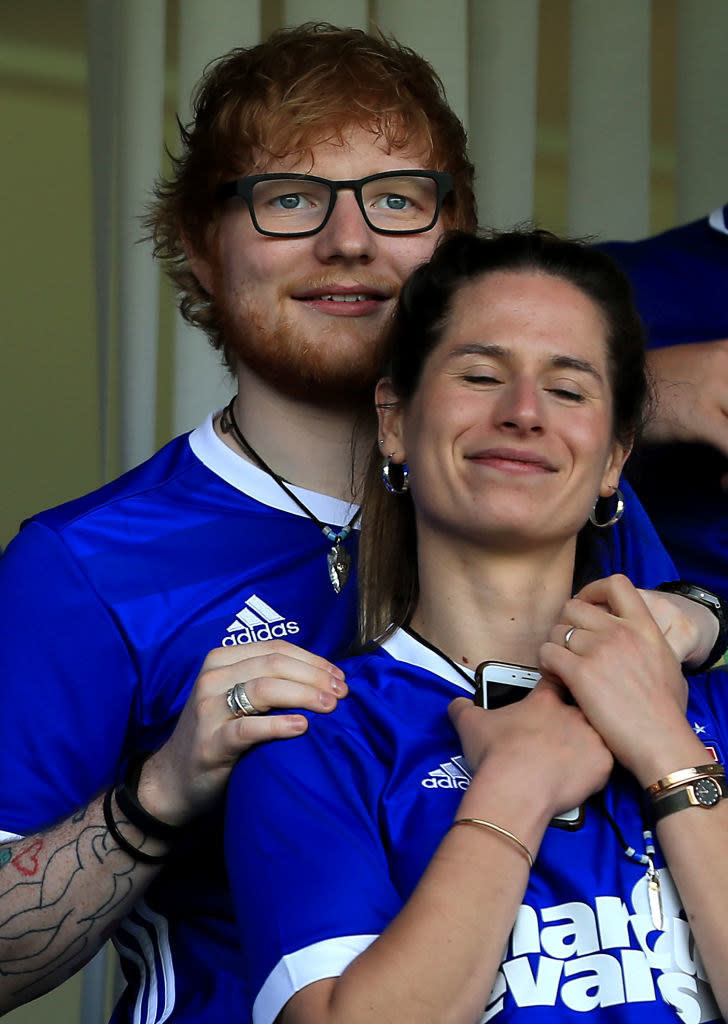 Sheeran and Seaborn at a sporting event