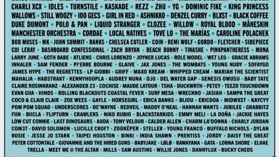 Lollapalooza 2022 lineup poster