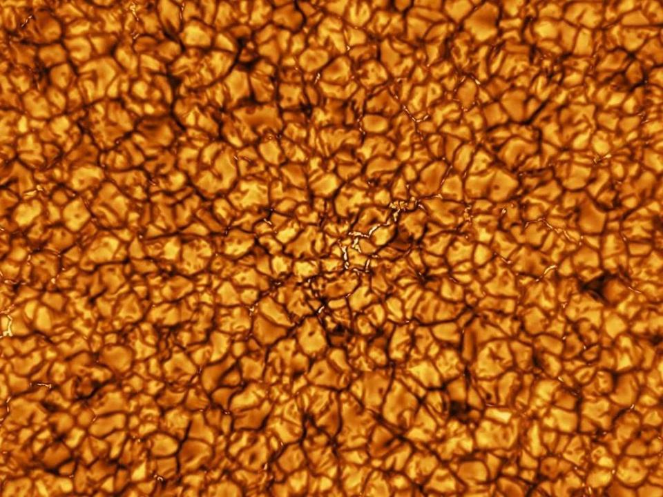 Each cell-like structure captured on the sun's surface is roughly the size of Texas, USA: National Science Foundation