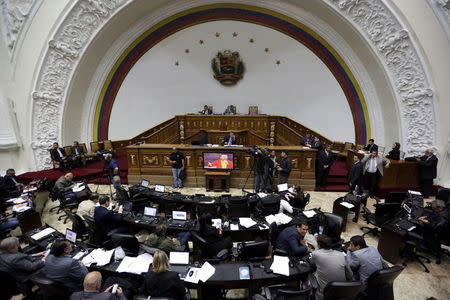 A general view of Venezuela's National Assembly during a session in Caracas, Venezuela, April 20, 2016. REUTERS/Marco Bello