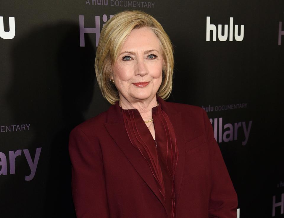 Former Secretary of State Hillary Clinton attends the premiere of the Hulu documentary "Hillary" in New York on March 4, 2020.