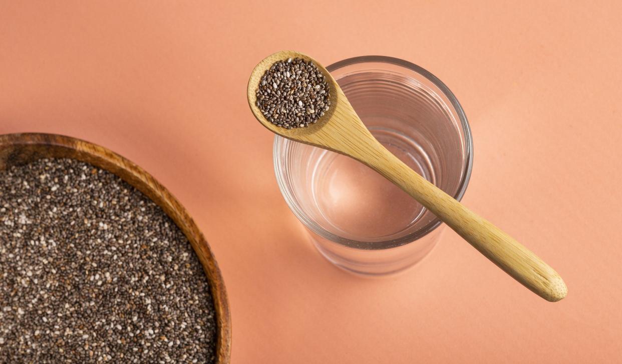 Organic chia seeds to mix with water - Salvia hispanica