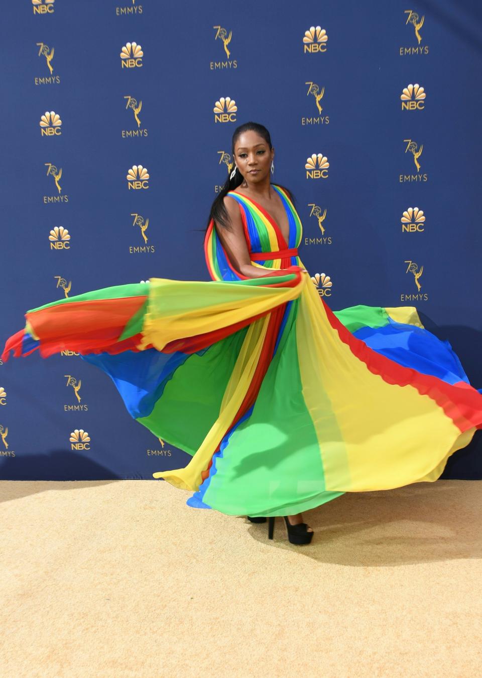 Tiffany Haddish arriving at the 2018 Primetime Emmy Awards on Sept. 17. (Photo: VALERIE MACON / Getty Images)