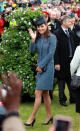 <p>During a trip to Nottingham, the Duchess wore a blue tweed Missoni coat with a chic black hat. She carried a quilted leather bag by Jaeger and finished with L.K. Bennett pumps.</p><p><i>[Photo: PA]</i></p>