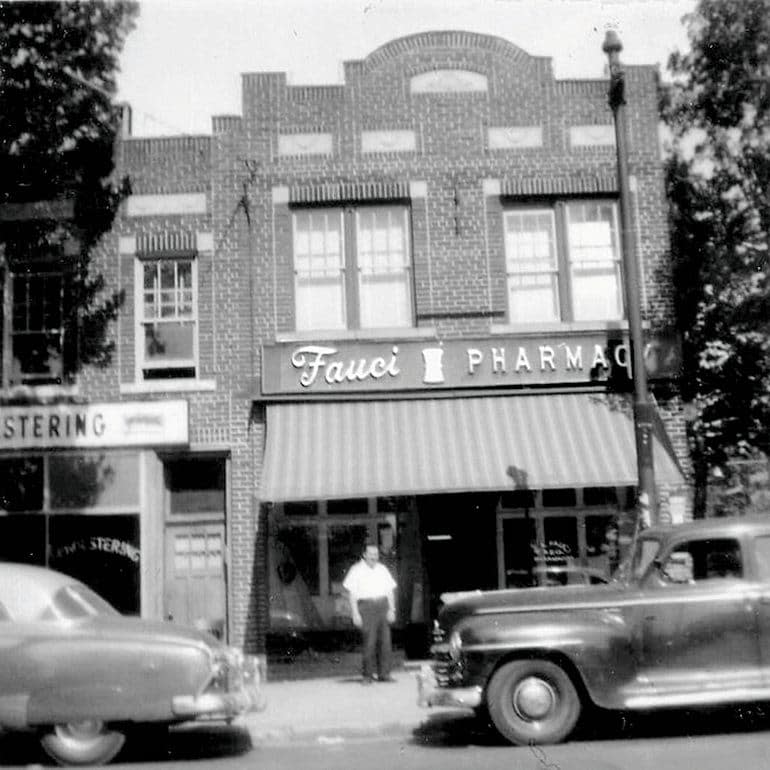 His father in front of his pharmacy -  Courtesy of Anthony Fauci