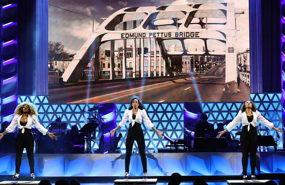 Syncopated Ladies perform to the Oscar winning track “Glory” from Selma. - Credit: Courtesy of Shutterstock for MPTF