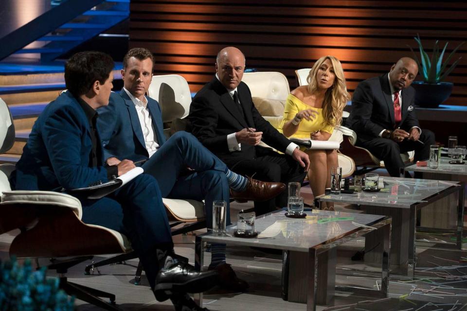 Mark Cuban, Jamie Siminoff, Kevin O'Leary, Lori Greiner, and Daymond John on 'Shark Tank'