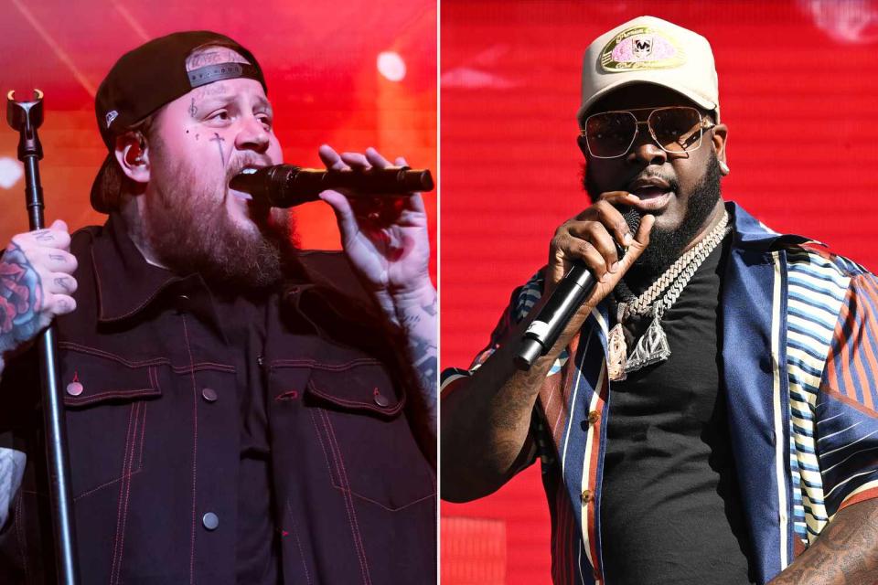 <p>Scott Legato/Getty, Gilbert Flores/WWD via Getty</p> Jelly Roll; T-Pain 