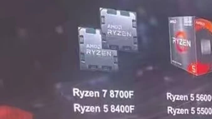  AMD reveals the Ryzen 7 8700F and Ryzen 5 8400F . 