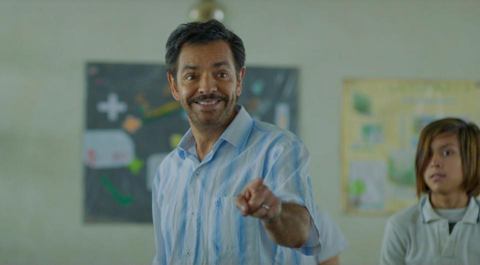 Eugenio Derbez plays an unorthodox teacher in a Mexican border city in the movie "Radical." (Pantelion via AP)