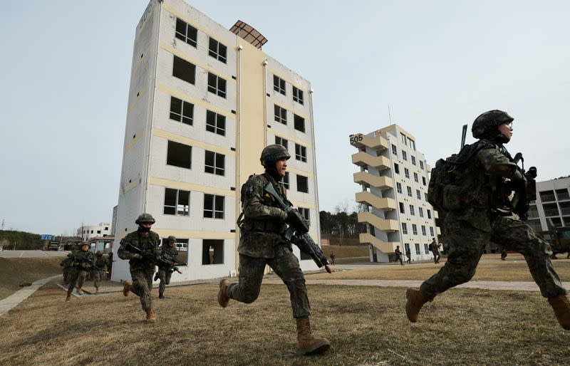 FILE PHOTO: South Korea, US to hold largest live-fire drills amid North Korea tension