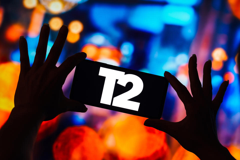 BRAZIL - 2023/02/07: In this photo illustration, the Take Two Interactive Software logo is displayed on a smartphone screen. (Photo Illustration by Rafael Henrique/SOPA Images/LightRocket via Getty Images)
