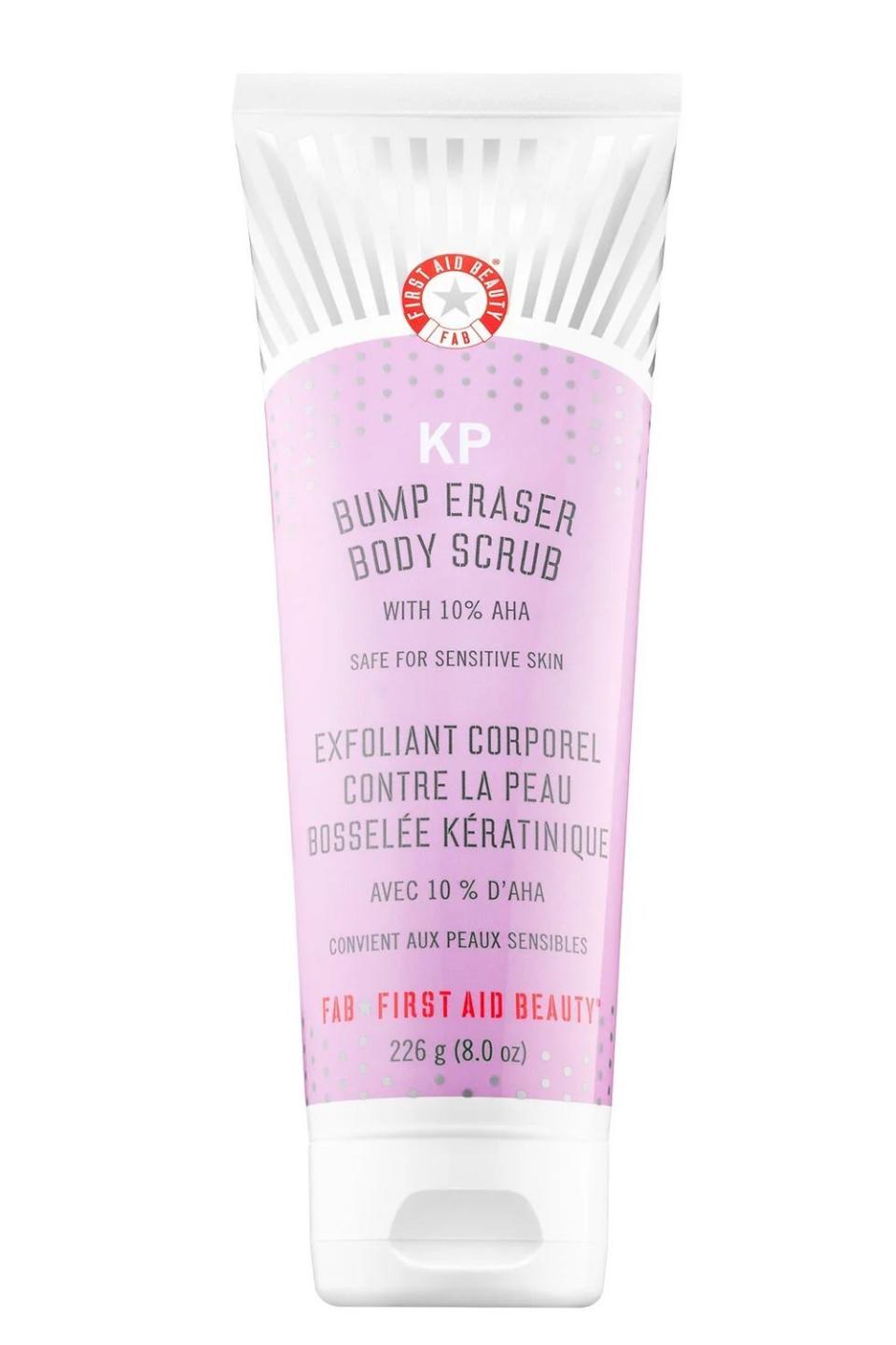 10) First Aid Beauty KP Bump Eraser Body Scrub with 10% AHA