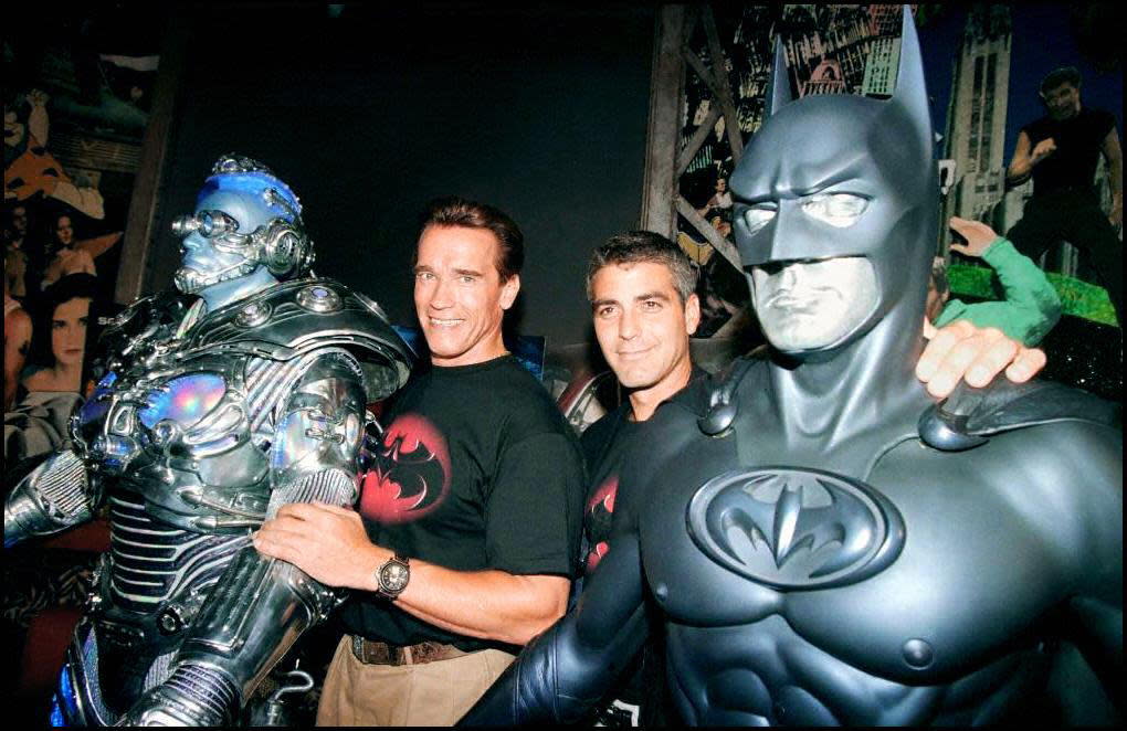 The stars of the film "Batman & Robin," actors Arn