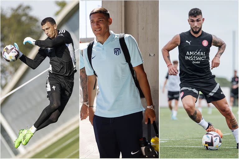 Agustín Marchesín, Nahuel Molina y Valentín Castellanos, tres de los argentinos que harán su debut en La Liga esta temporada