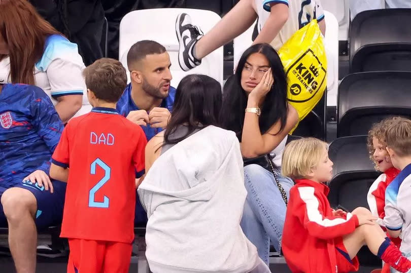Kyle Walker and Annie Kilner pictured together after England's World Cup defeat to France in 2022