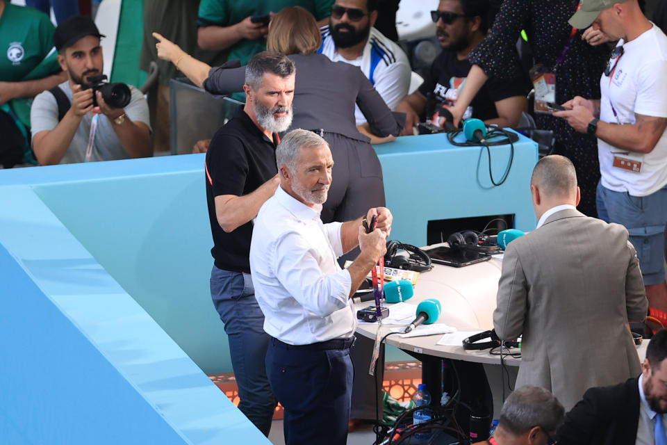 ITV pundits Roy Keane (pictured left) and Graeme Souness (pictured right) were involved in a heated argument. (Photo by Simon Stacpoole/Offside/Offside via Getty Images)