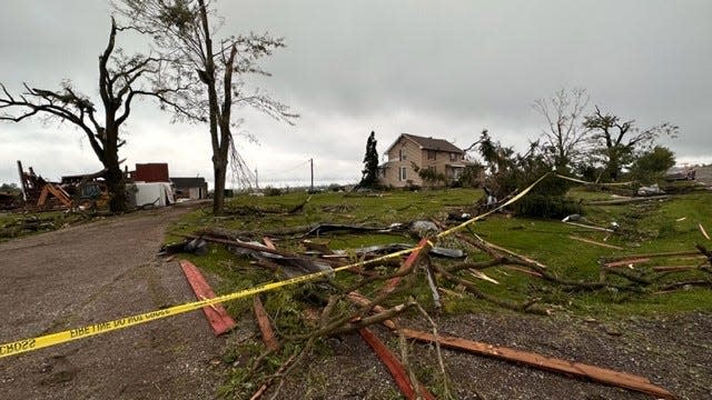 A family farm on Dietz Road sustained extensive damage during a likely tornado that ripped through Williamston on Thursday, Aug. 24, 2023.