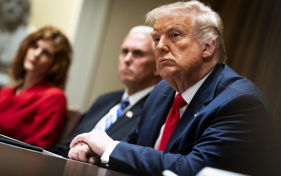 US President Donald Trump sits during a meeting in the Cabinet Room of the White House in Washington, D.C, on Monday, Aug. 3, 2020 - Doug Mills/New York Times/Bloomberg