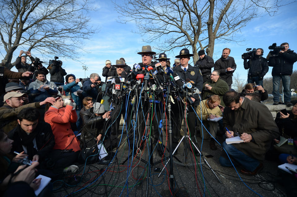 Connecticut State Police Lieutenant Paul Vance addresses a press conference in Newtown on Dec. 15, 2012.&nbsp; (Photo: EMMANUEL DUNAND via Getty Images)