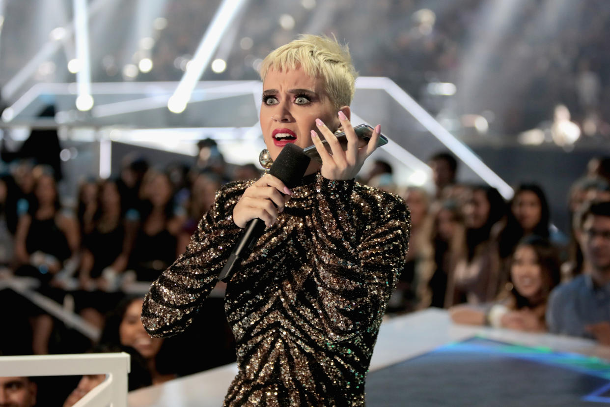 Exactly how we&nbsp;felt about this story. (Photo: Christopher Polk/MTV1617 via Getty Images)