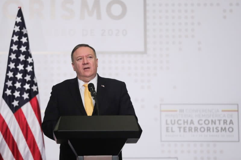 U.S. Secretary of State Pompeo attends an anti-terrorism meeting in Colombia