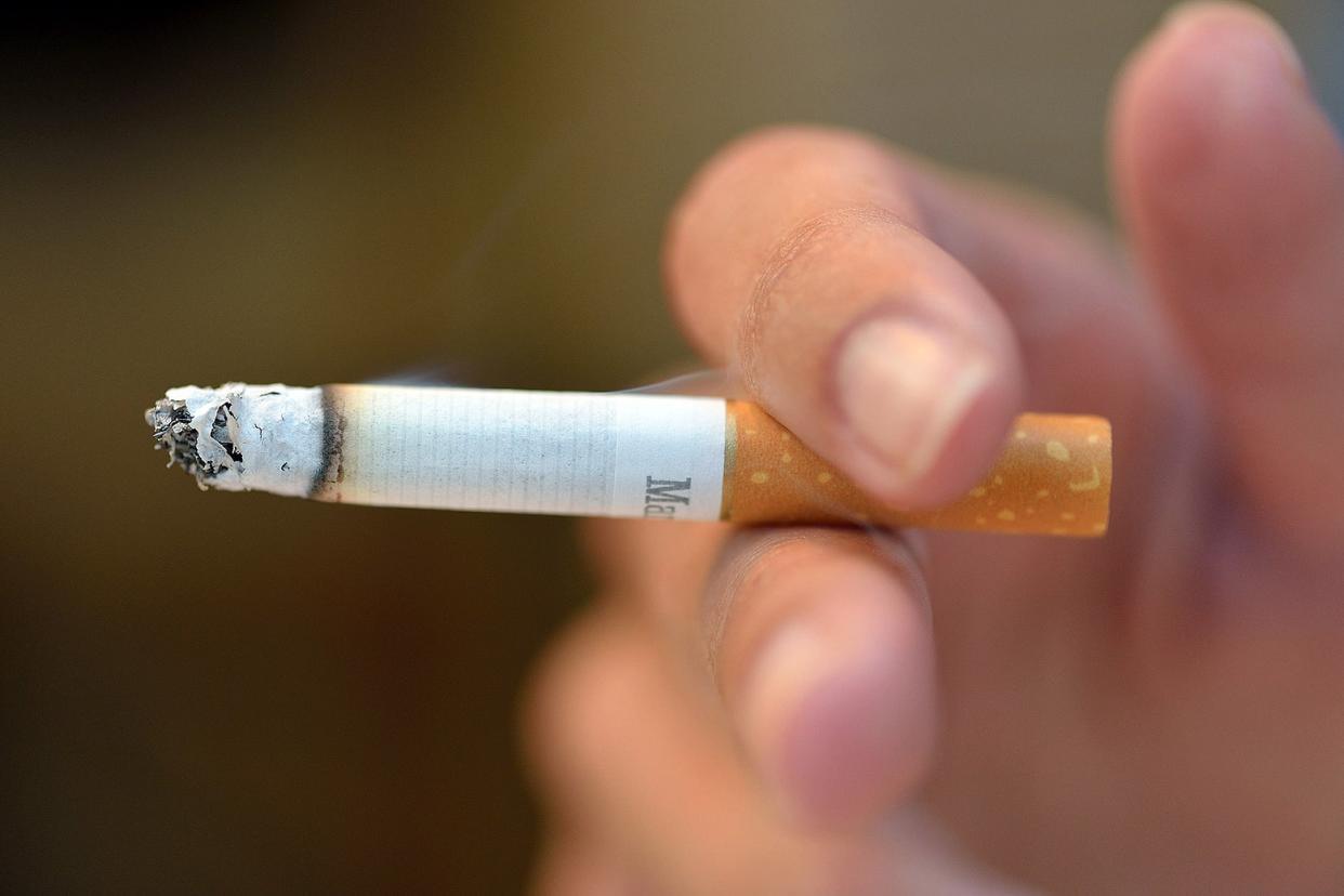 A close-up picture of a ciggie.