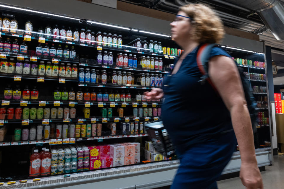 NEW YORK, NEW YORK - AUGUST 14: People shop at a grocery store on August 14, 2024 in New York City. Stocks surged Wednesday as the Bureau of Labor Statistics’ latest CPI report showed that consumer prices rose 2.9 percent in July, slowing from June’s 3 percent annual gain.  (Photo by Spencer Platt/Getty Images)