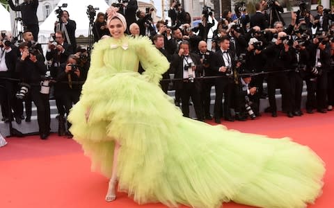 Deepika Padukone wearing Giambattista Valli at the Cannes film festival in May 2019 - Credit: FilmMagic