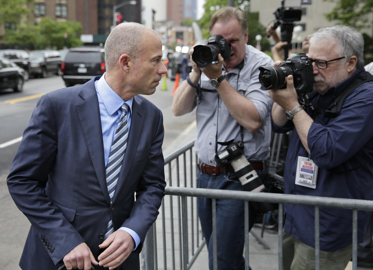 Michael Avenatti, attorney for Stormy Daniels, arrives at court in New York on Wednesday. (Photo: Seth Wenig/AP)