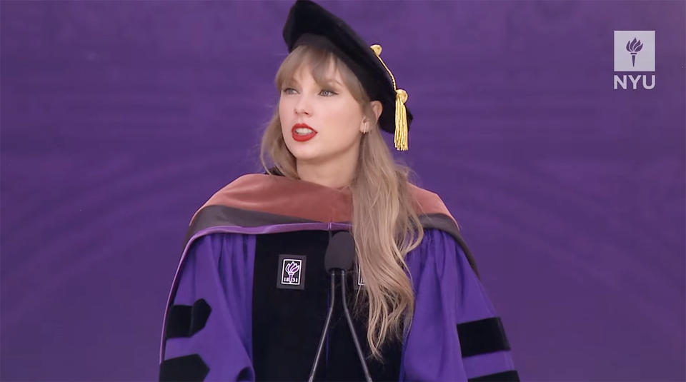 Swift delivering her speech. (NYU)