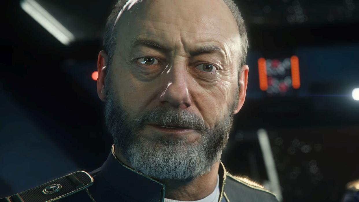  Liam Cunningham's face modeled with fidelity in Squadron 42. 