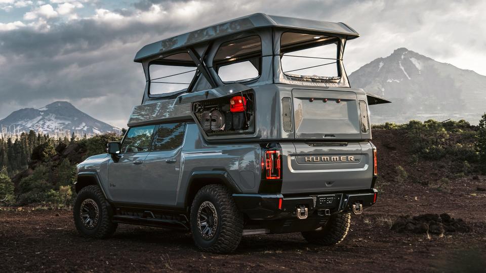 GMC Hummer EV EarthCruiser Adds Carbon Fiber Pop-Up Camper With a Kitchen photo