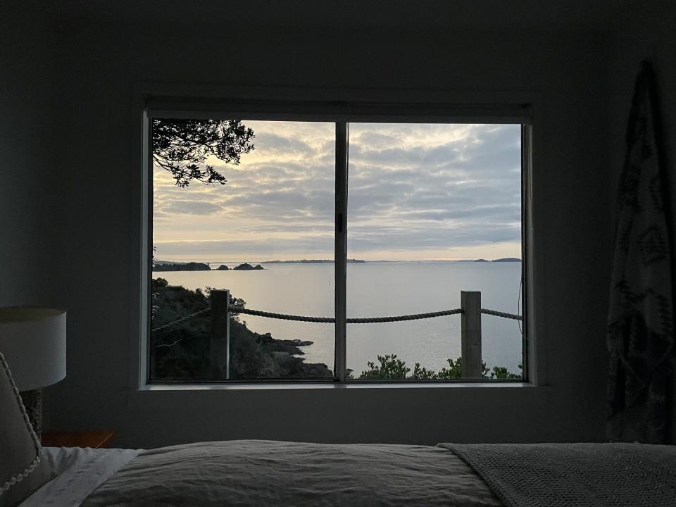 The window offered a view out into the ocean.