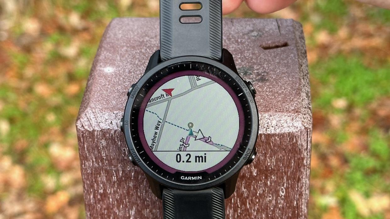  Turn-by-turn directions on the Garmin Forerunner 955. 