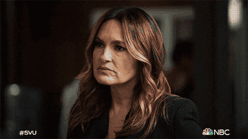 Olivia Benson from "SVU" shaking her head