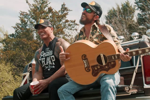 <p>Chris Janson/YouTube</p> Dwayne Johnson and Chris Janson