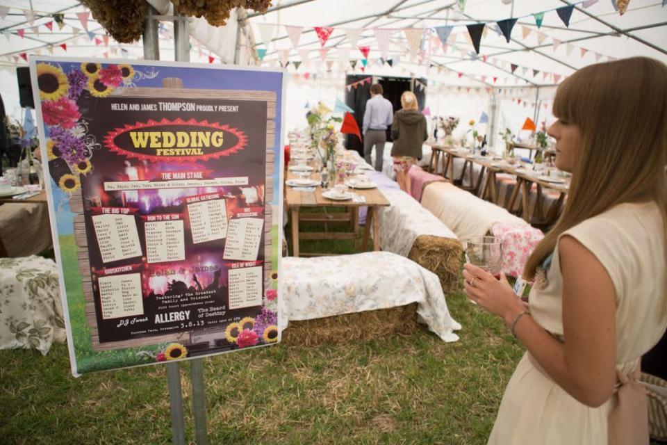 Créez votre propre liste d'activités de mariage en indiquant par exemple les horaires des repas, des activités, des séances photos et de la cérémonie.