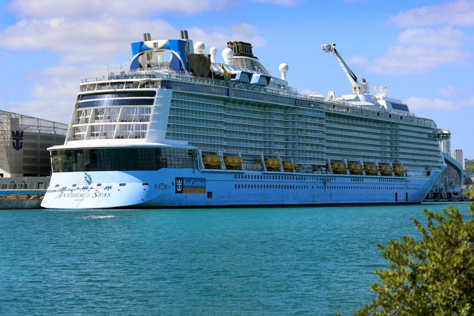 Anthem of the Seas, a Royal Caribbean ship, in Miami. Photographer: Joe Raedle/Getty Images