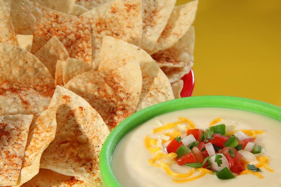 You should order some queso and chips with your comedy at Fuzzy's Taco Shop.