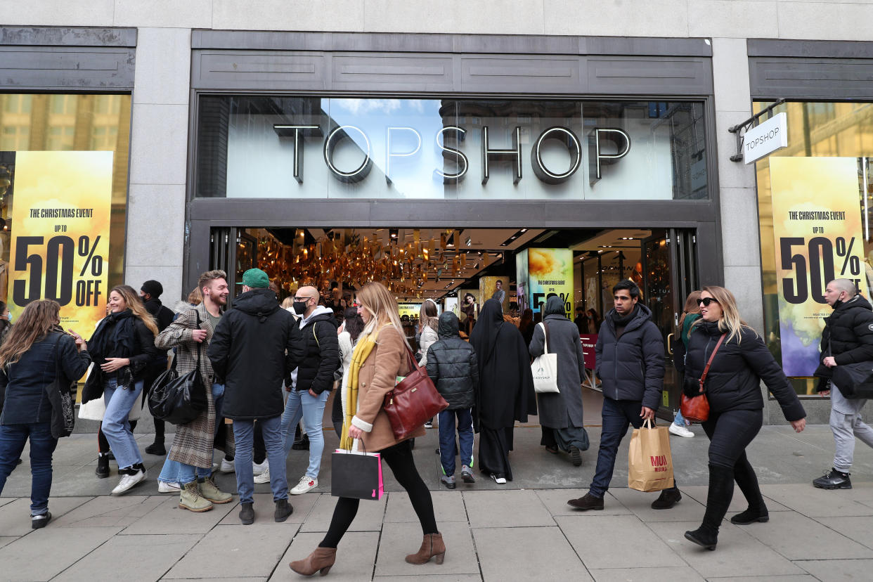 Topshop branch on Oxford Street in London. Photo: Yui Mok/PA Images via Getty Images