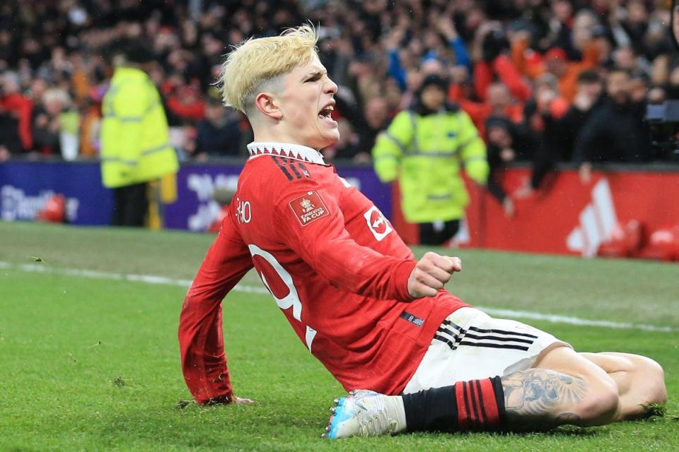 Alejandro Garnacho scored a pivotal goal for the Red Devils (AFP via Getty Images)