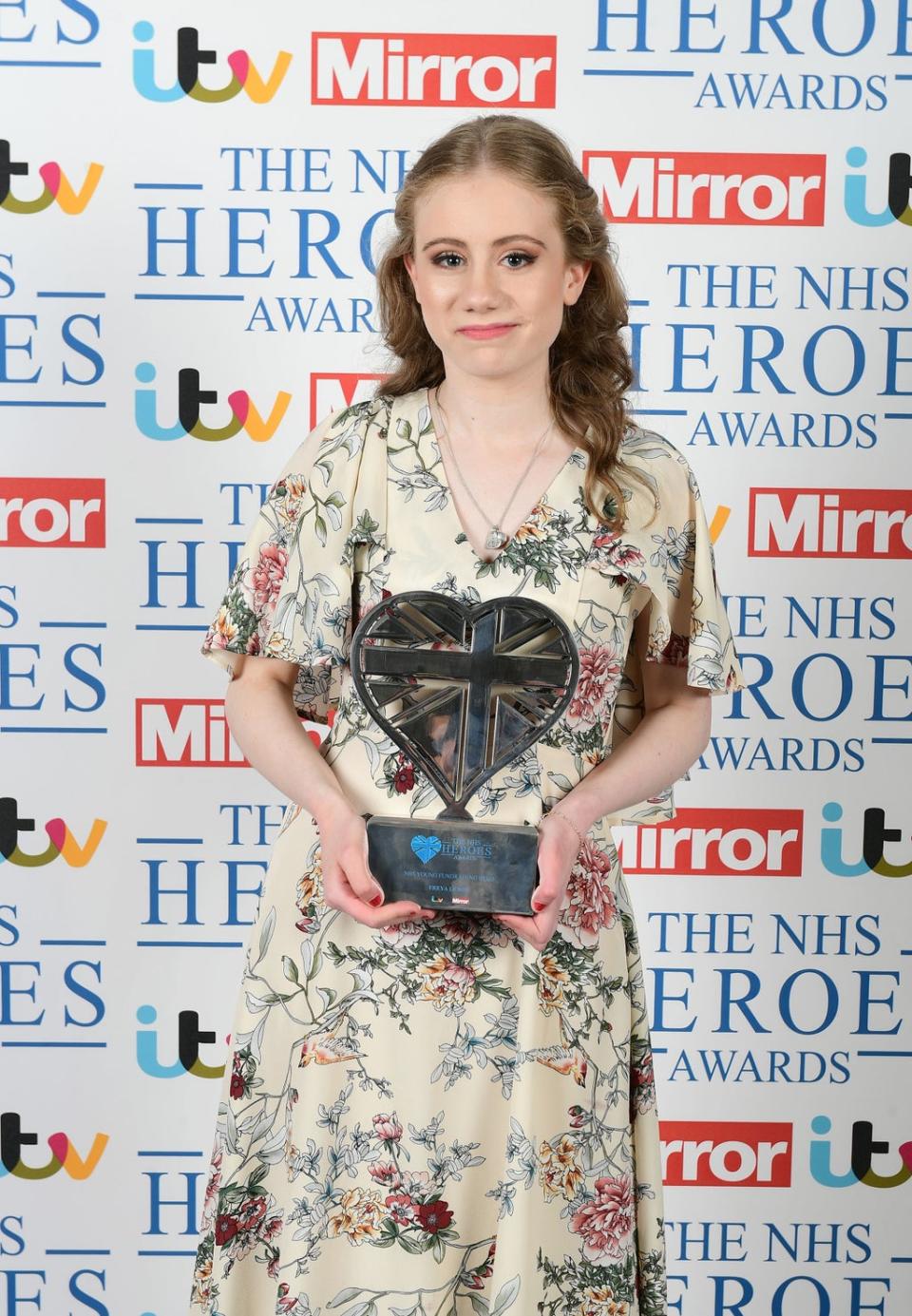 Freya Lewis was recognised with the 2018 Young Fundraiser Award at the NHS Heroes Awards at the Hilton Hotel in London (Ian West/PA) (PA Archive)