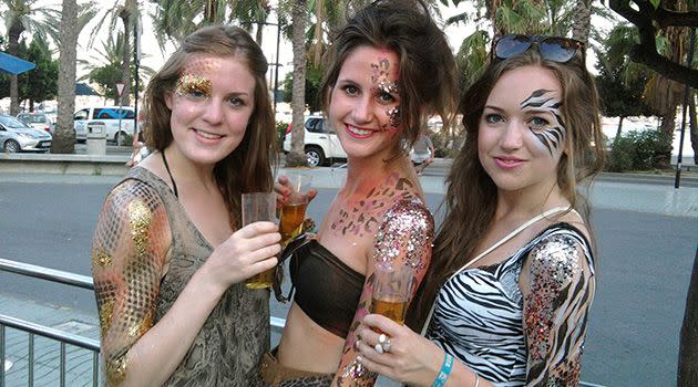 Isabelle Brennan with friends before the attack. Photo: Facebook