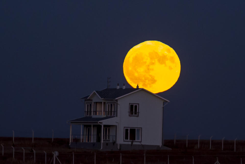 The Halloween blue moon rises over Ankara, Turkey on October 31, 2020. (Photo by: Getty)