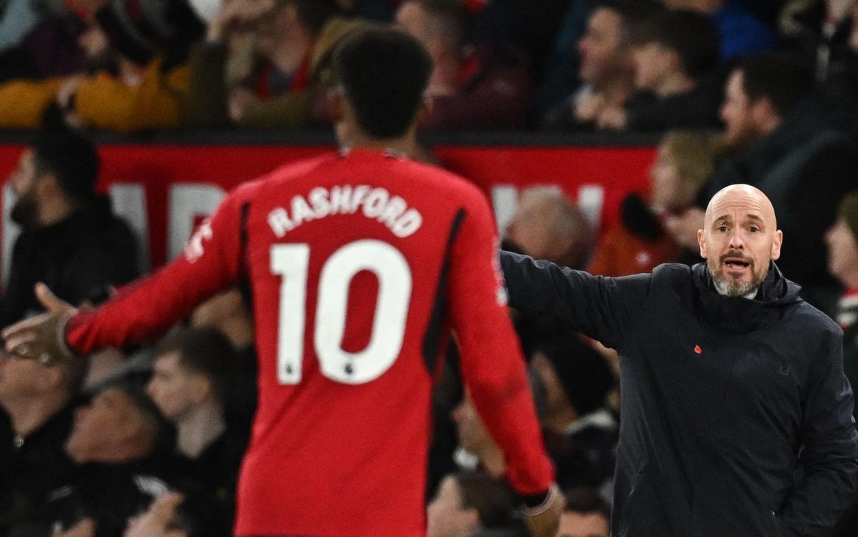 Erik ten Hag (right) talks with Marcus Rashford - Manchester United face a choice: Throw out the bad apples or sack another manager